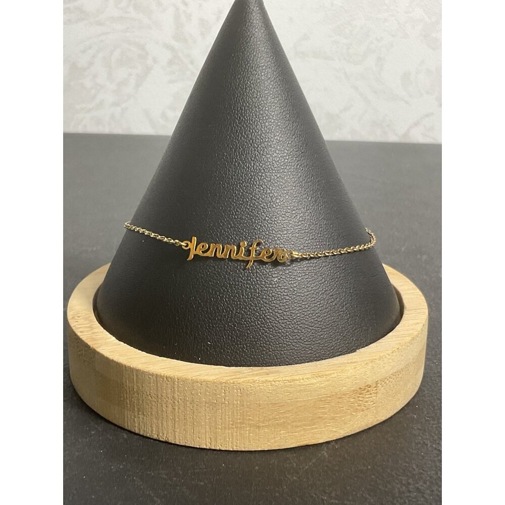 Jennifer Name Gold Tone Chain Bracelet With Lobster Clasp